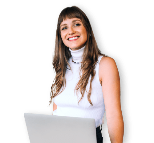 Ragazza computer software analisi dati